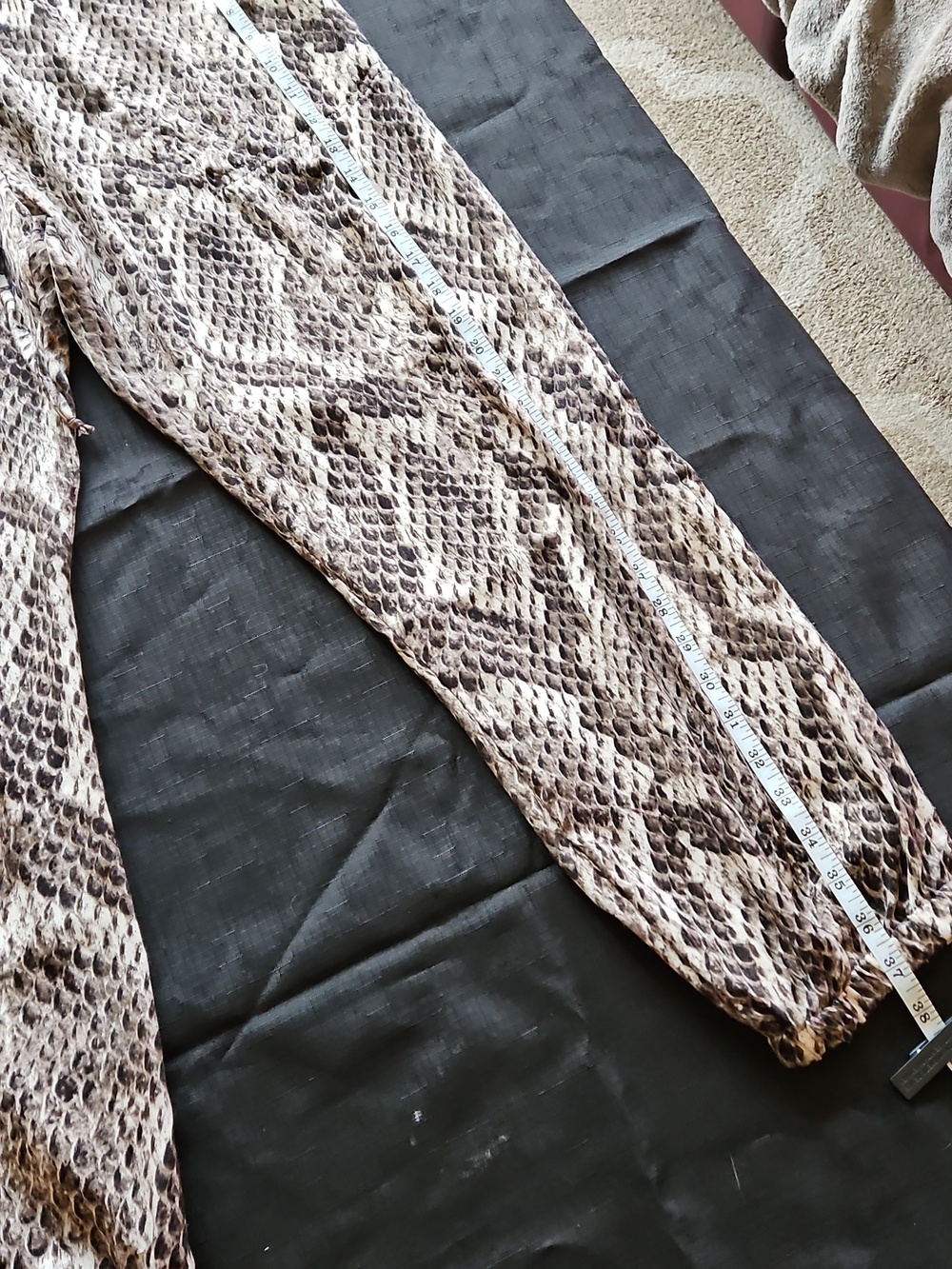 Olivaceous Snake Print Joggers - Cream and Brown - Picture 15 of 16